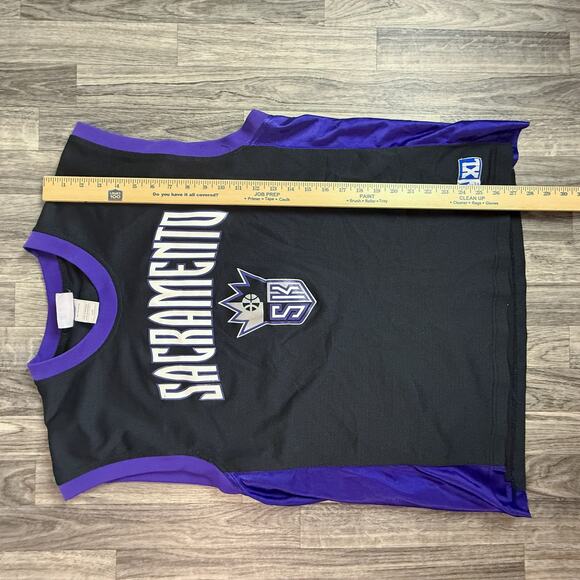 Vintage Sacramento Kings NBA XL Jersey Sleeveless Black Purple Made in Indonesia - Picture 6 of 7